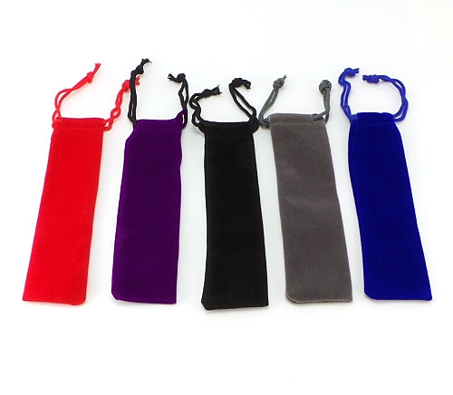 Velvet pouch collection of colours, Red, Purple, Black, Grey and Blue
