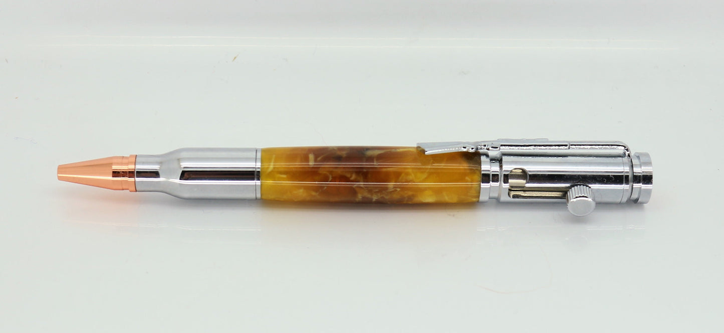 Aandturned Orange acrylic Bolt action pen